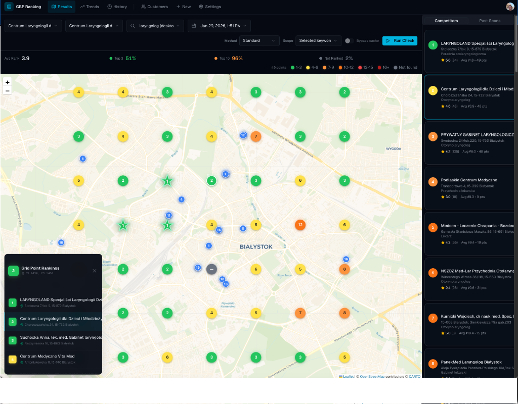 Mapa widoczności gabinetu lekarskiego